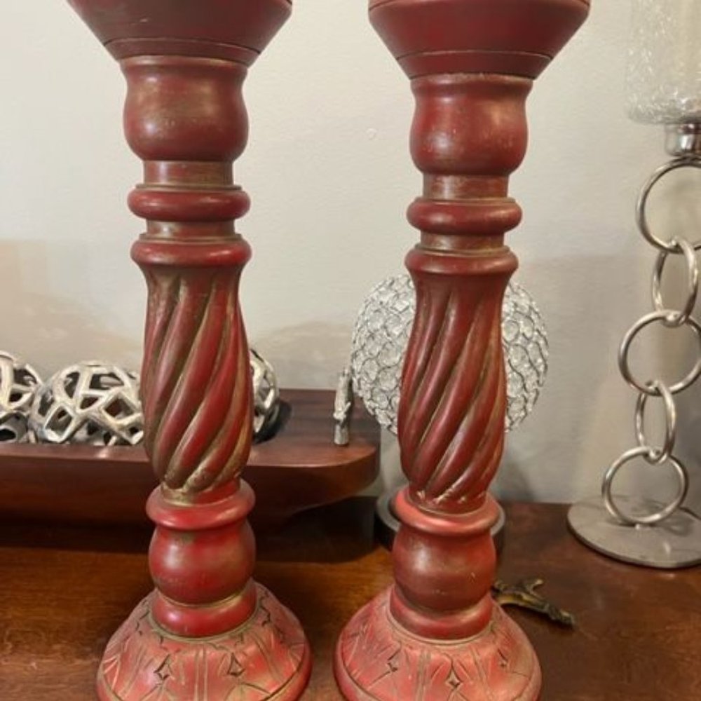 Candle Holders, Red
